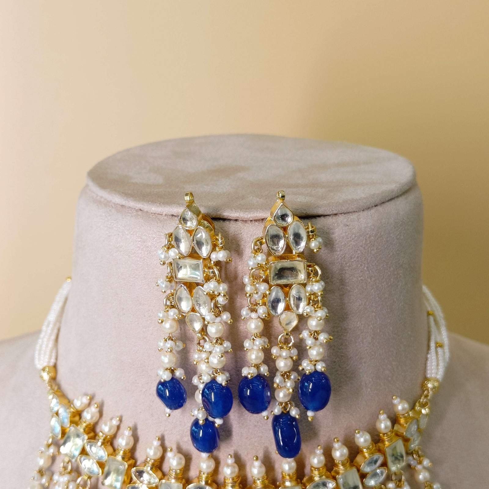 Nayaab Ayesha polki Neckpiece Velvet box by Shweta