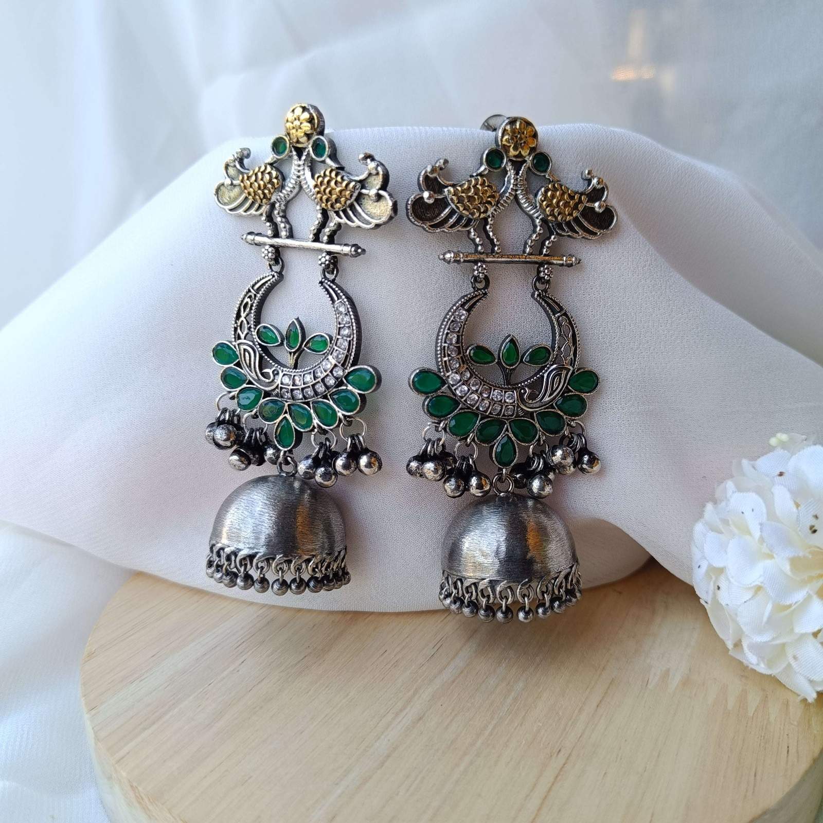 Oxidized Mayur Jhumki