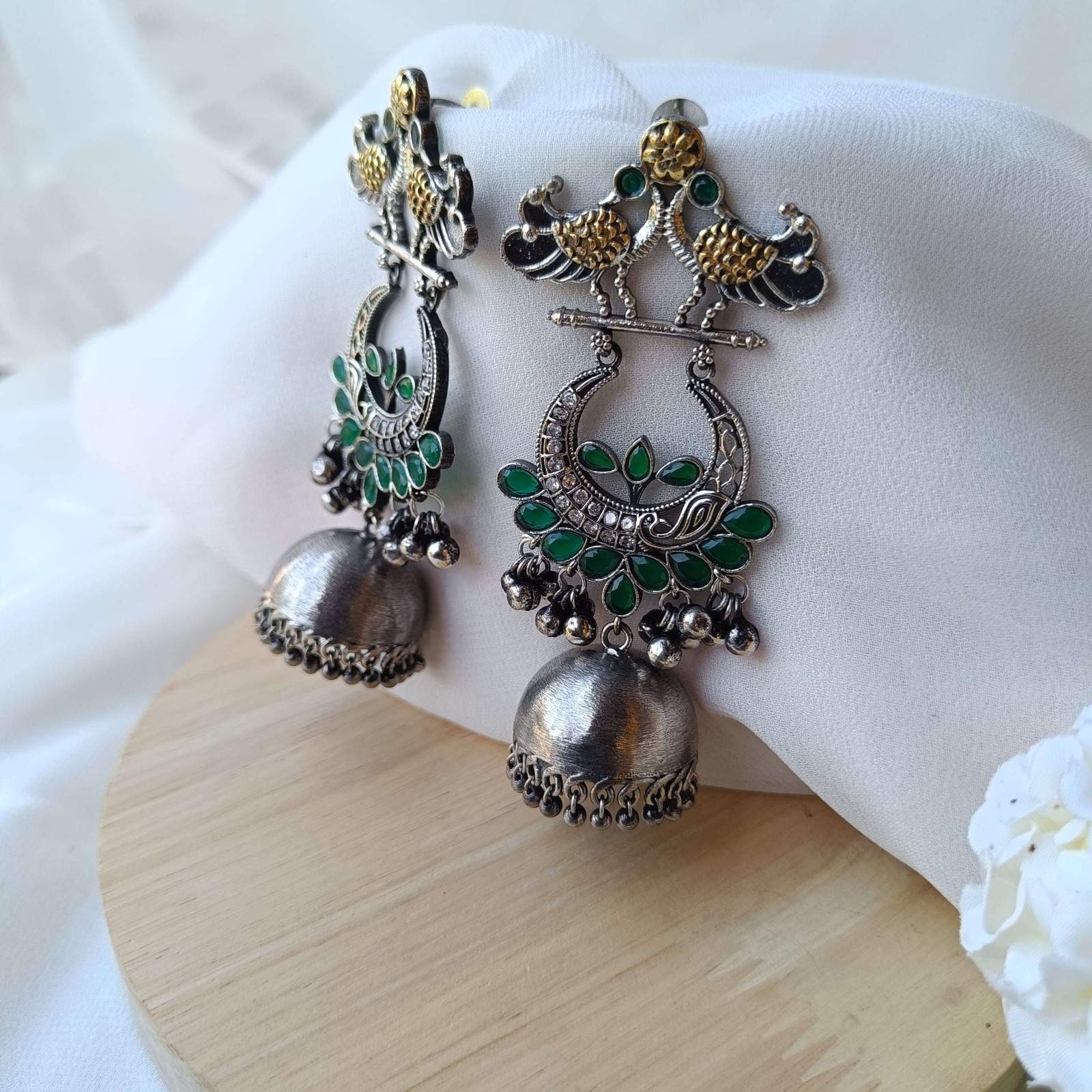 Oxidized Mayur Jhumki