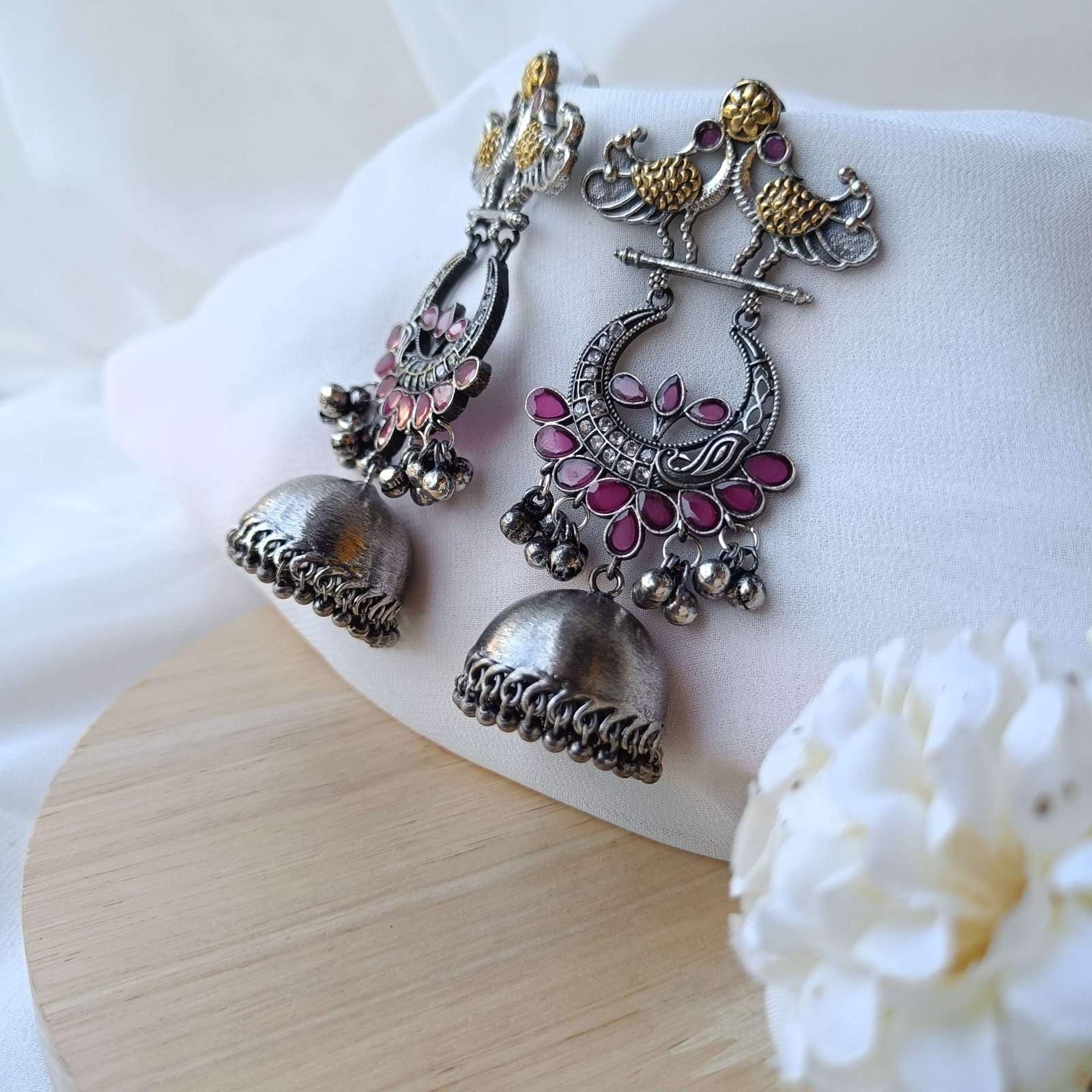 Oxidized Mayur Jhumki