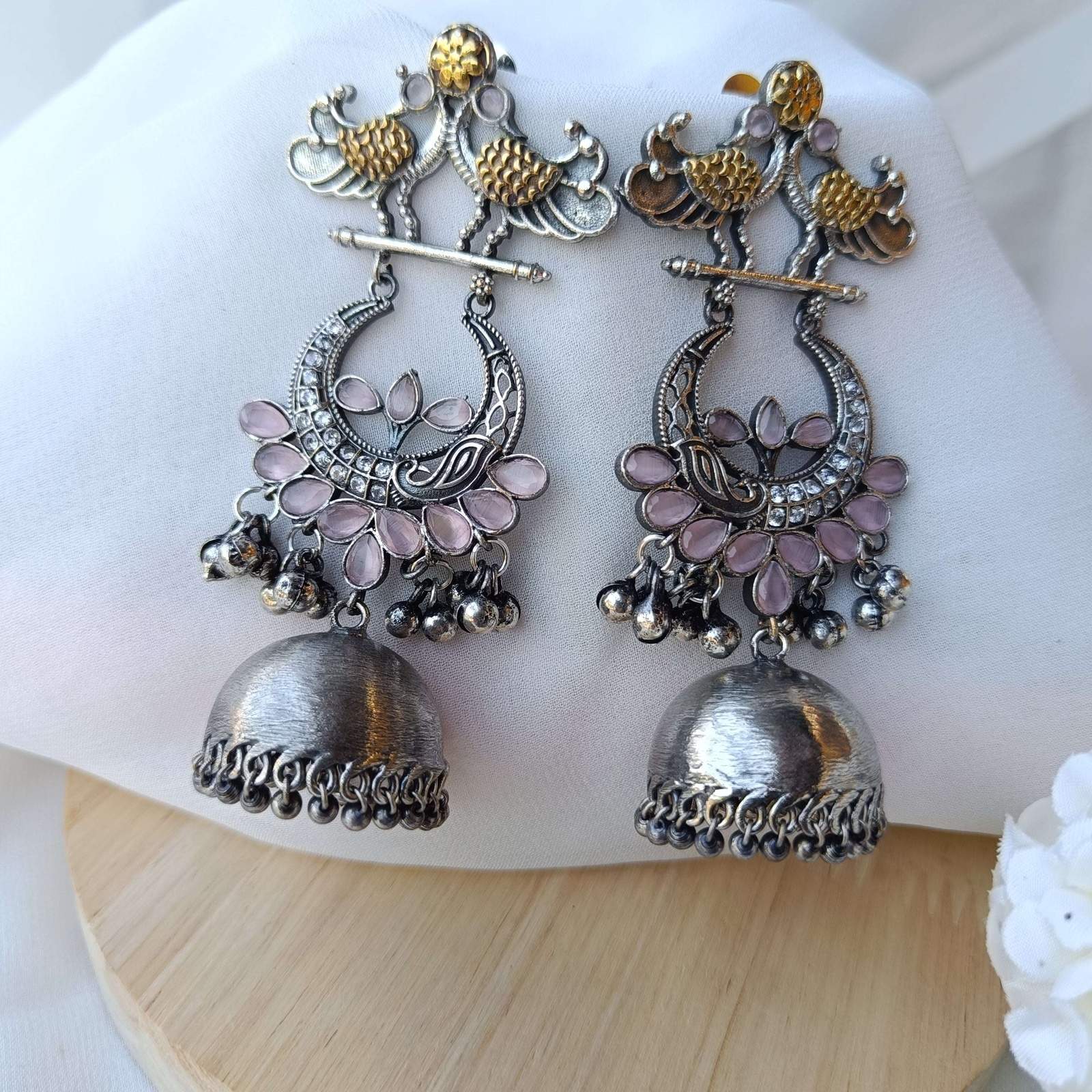 Oxidized Mayur Jhumki