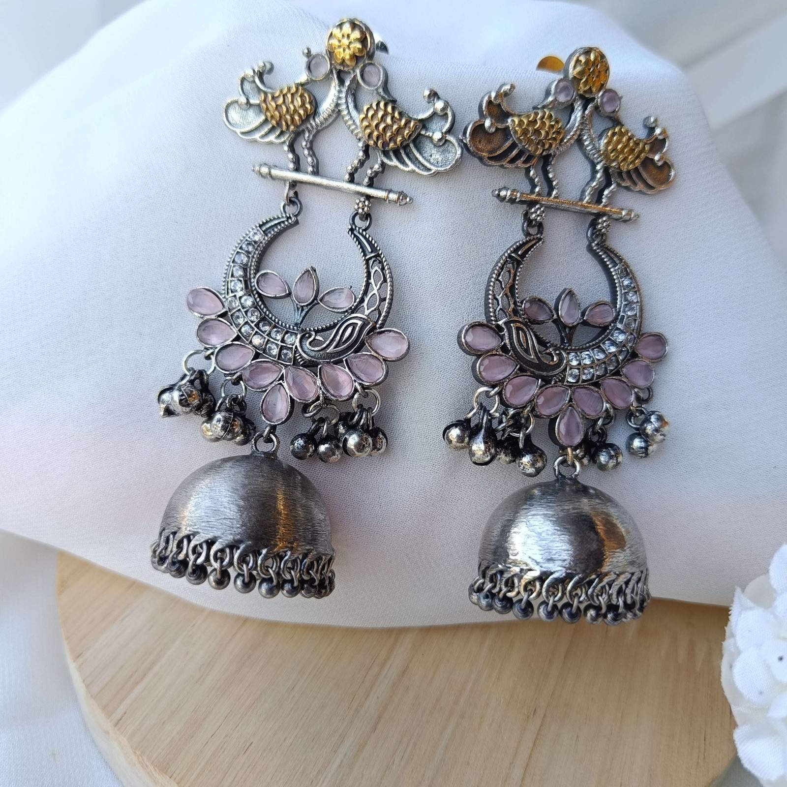 Oxidized Mayur Jhumki