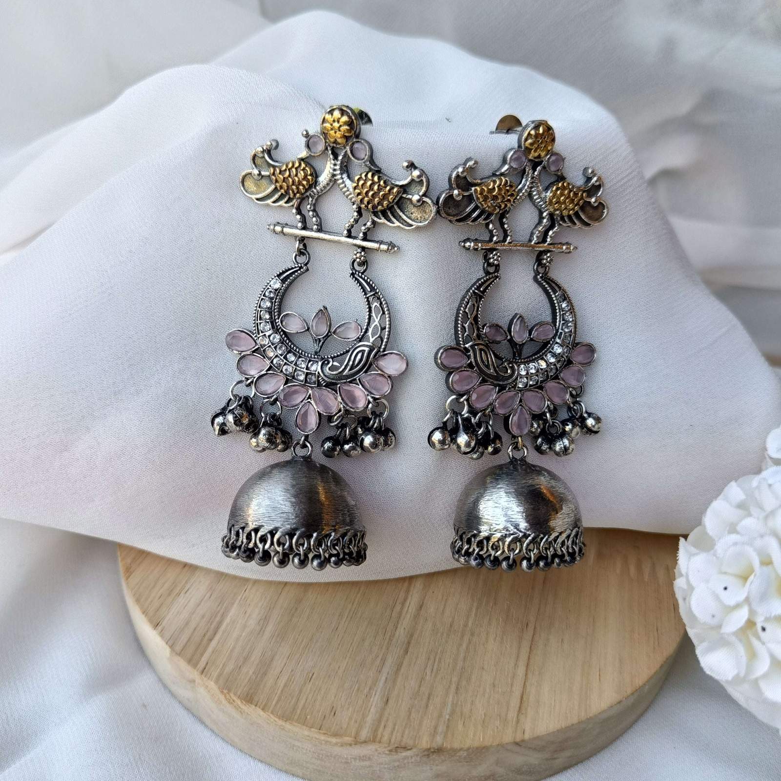 Oxidized Mayur Jhumki