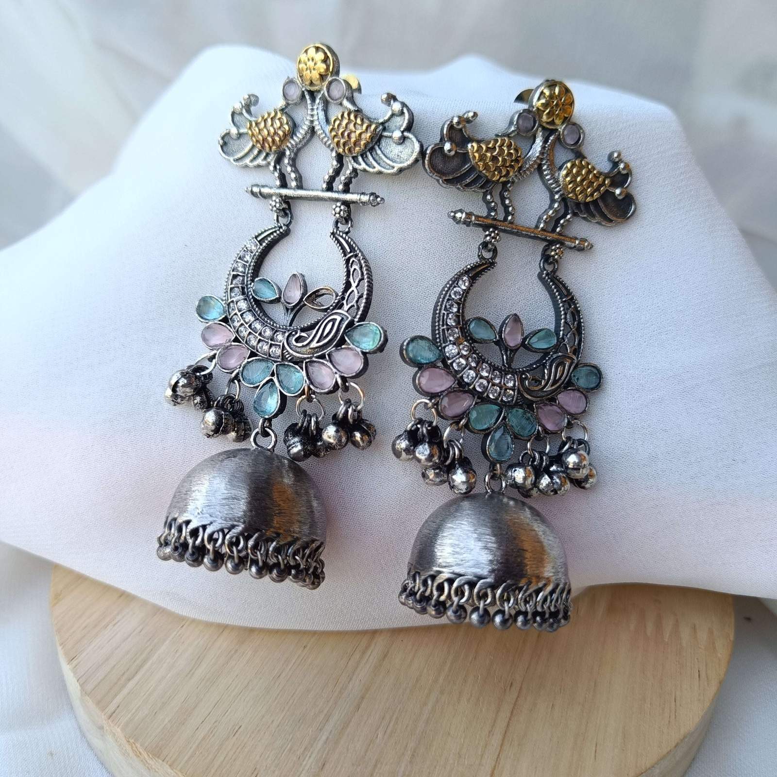 Oxidized Mayur Jhumki