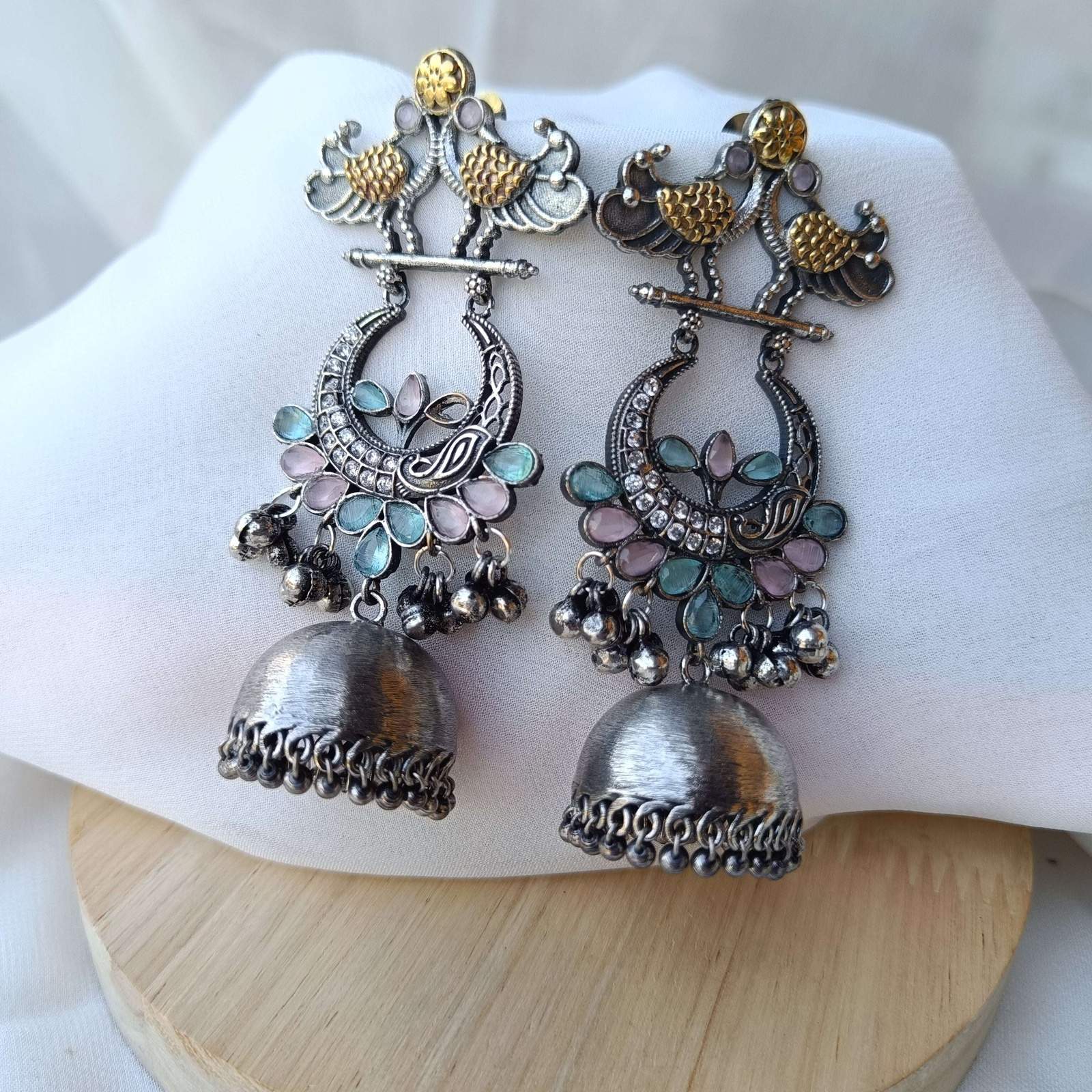 Oxidized Mayur Jhumki