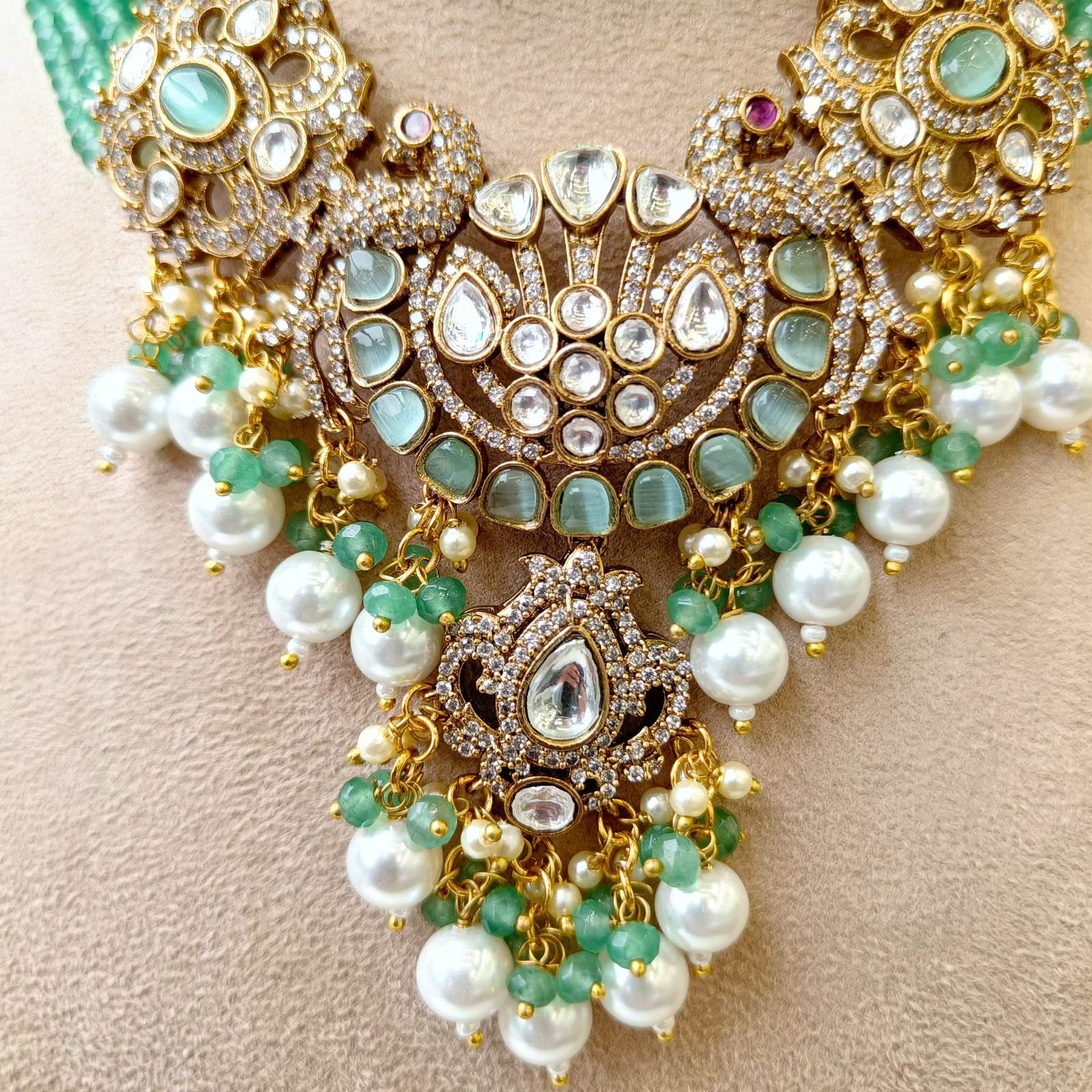 Nayaab Hira Neckpiece-mint green