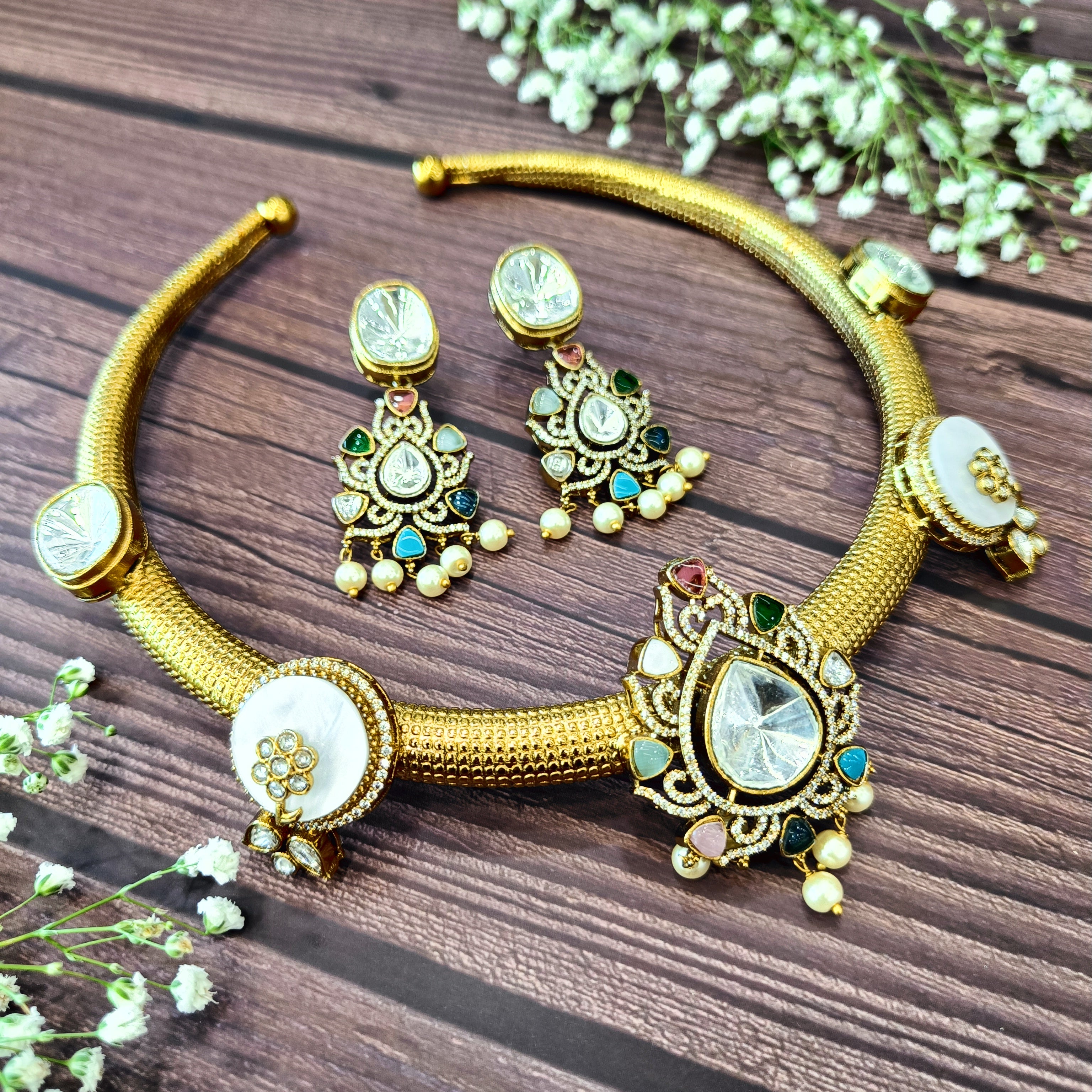 Nayaab Polki hasli Neckpiece