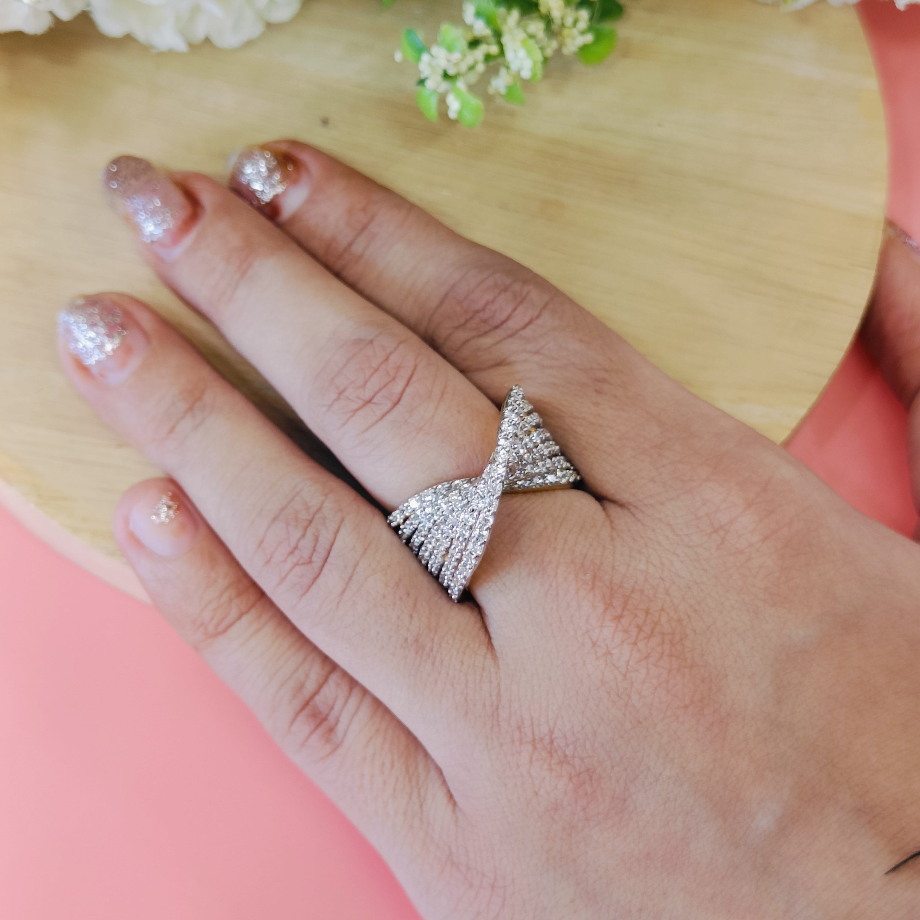 Vs Sterling Silver Cocktail Ring 184 11g