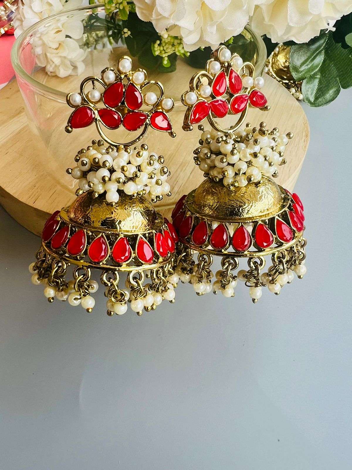 Nayaab Sara jhumki Velvet box by Shweta