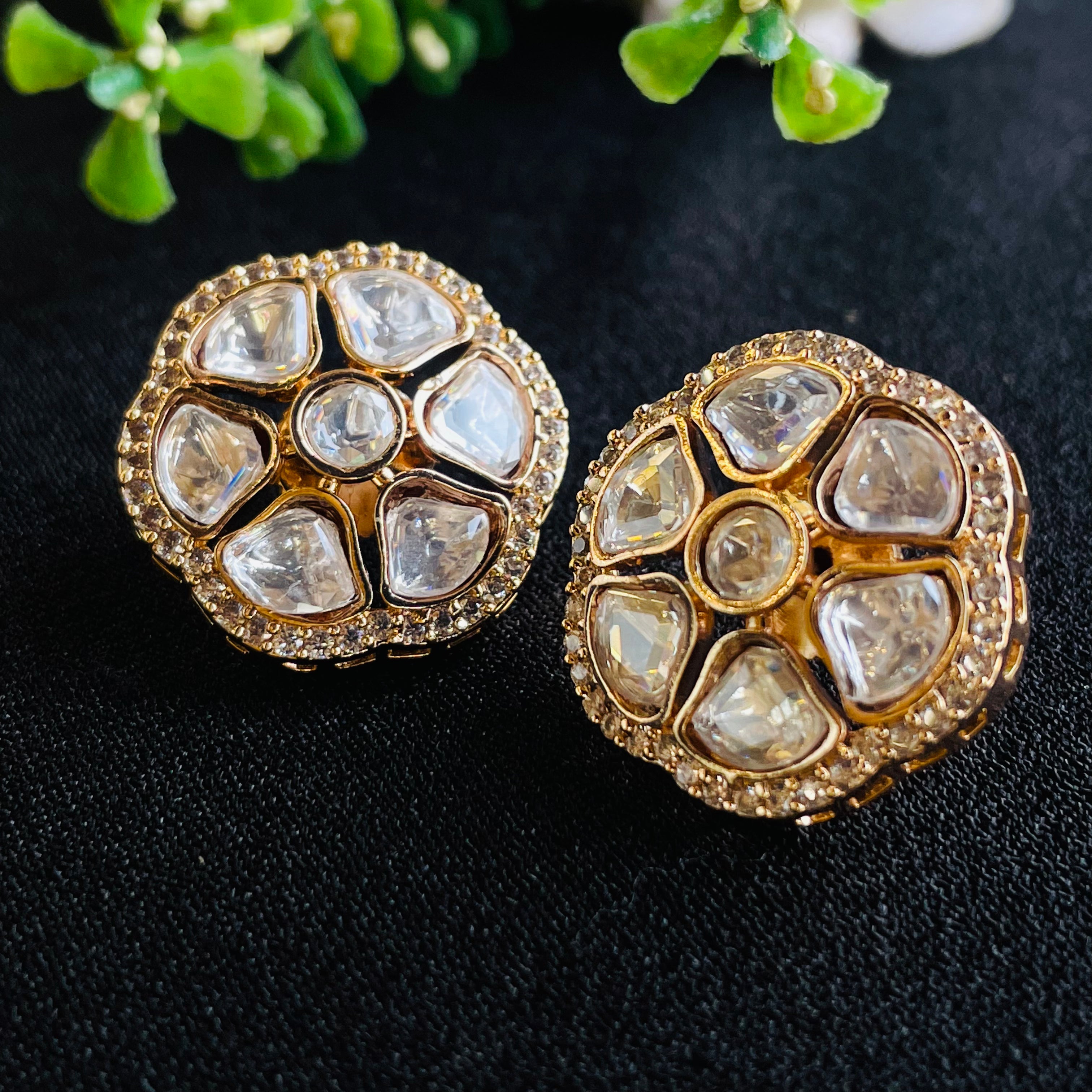 Nayaab kirandeep polki studs