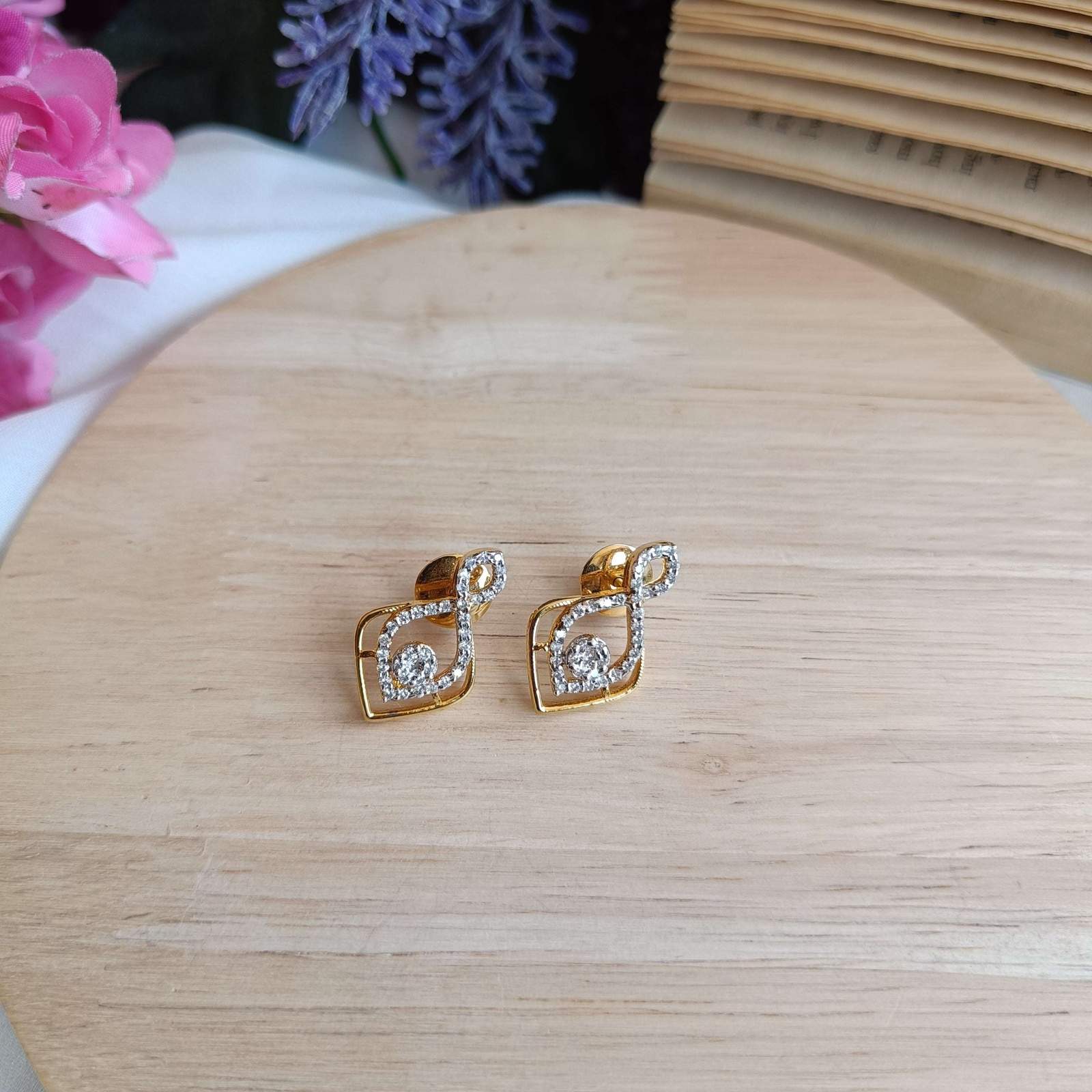 Vs sterling silver studs 1301 Velvet box by Shweta