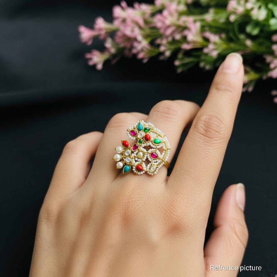 Nayaab multi pearl Ring