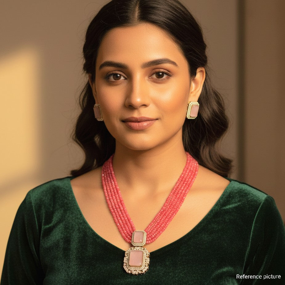 Nayaab leena Neckpiece-peach