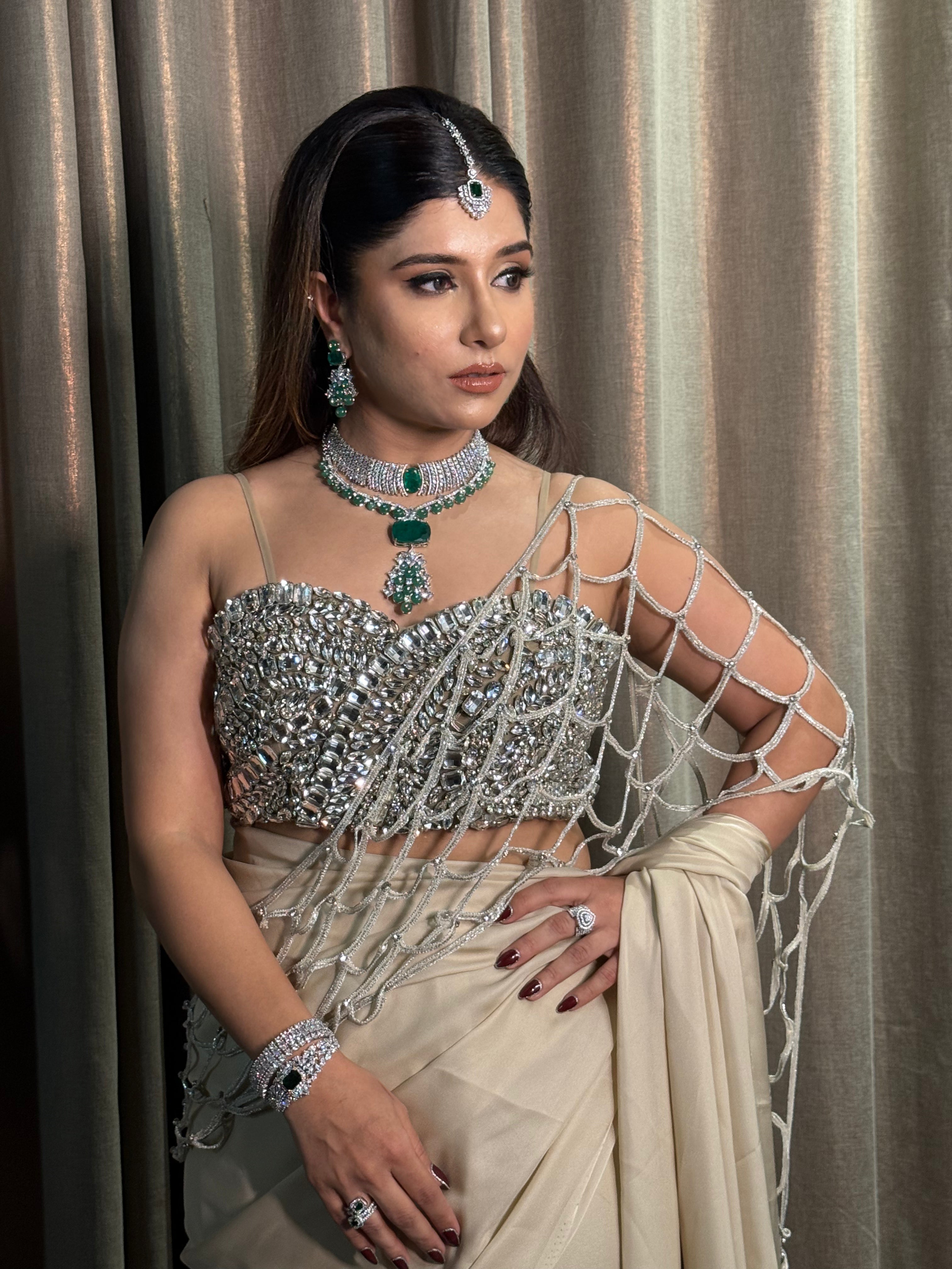 Hazel crystals Saree