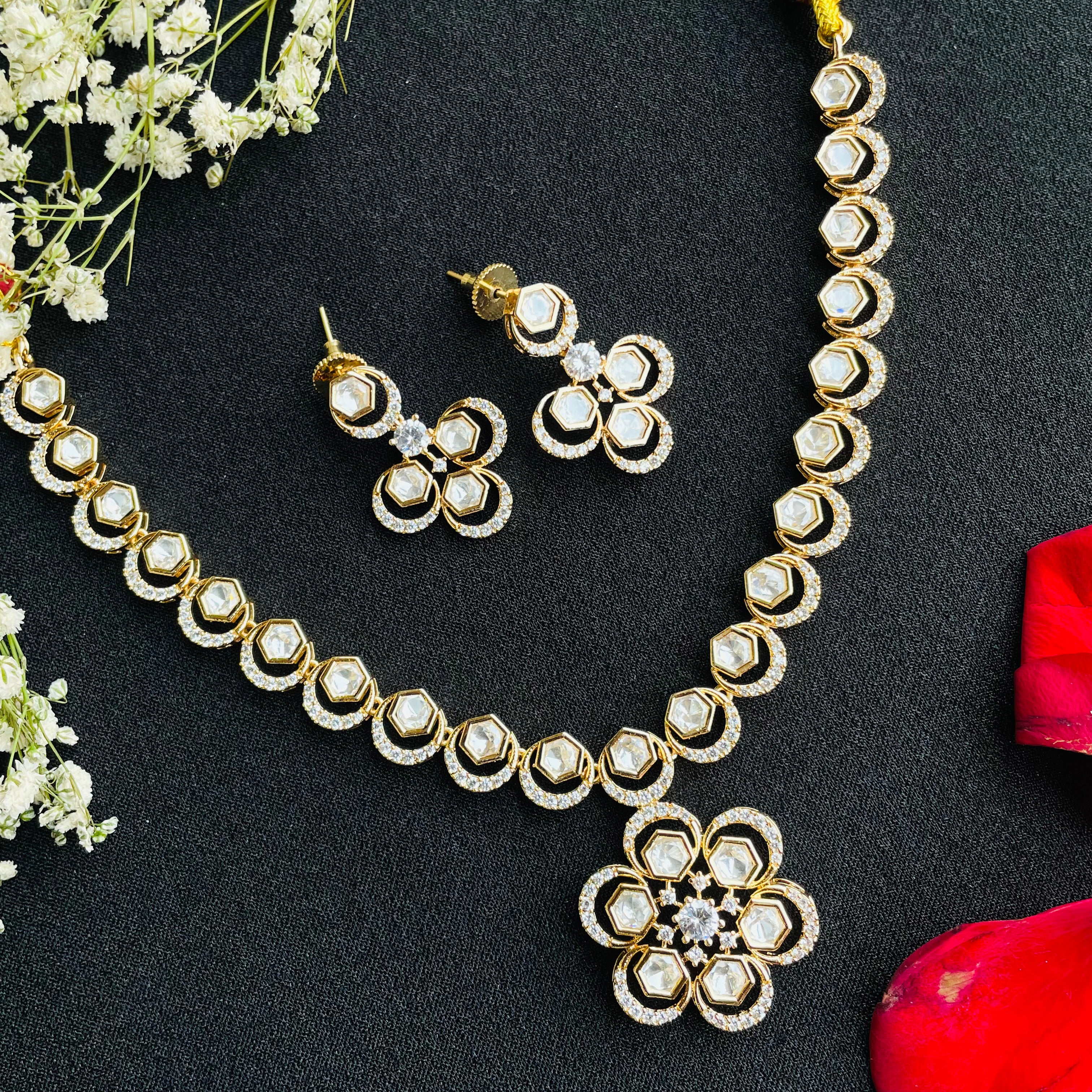 Nayaab barkha Polki Neckpiece