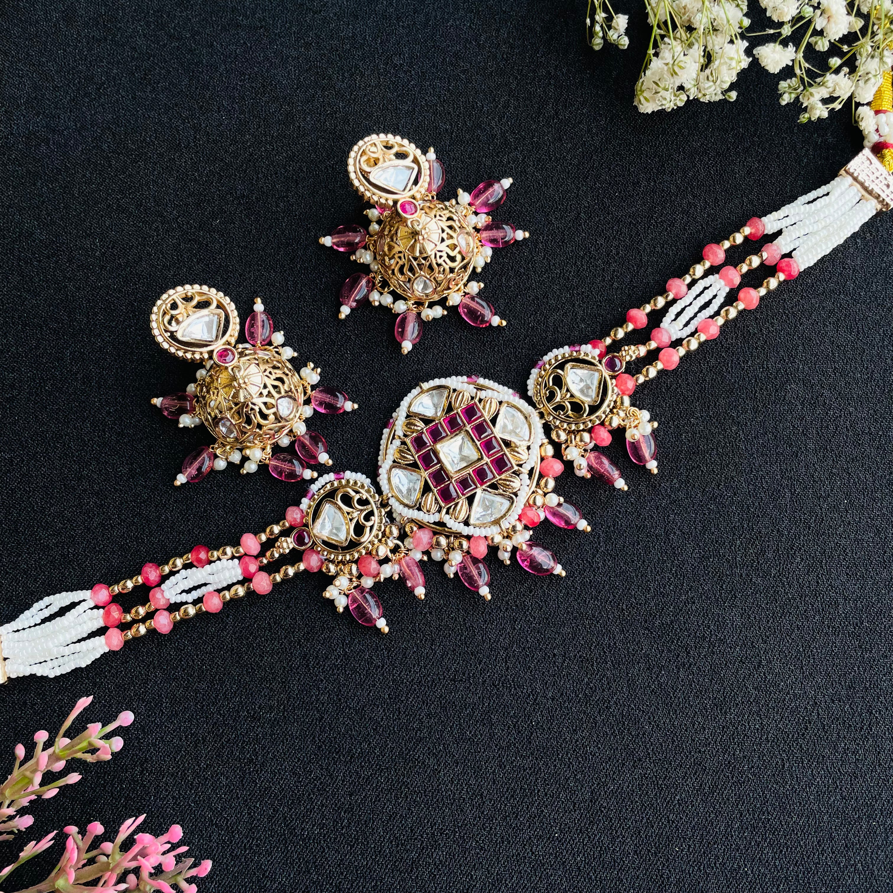 Nayaab meera polki neckpiece