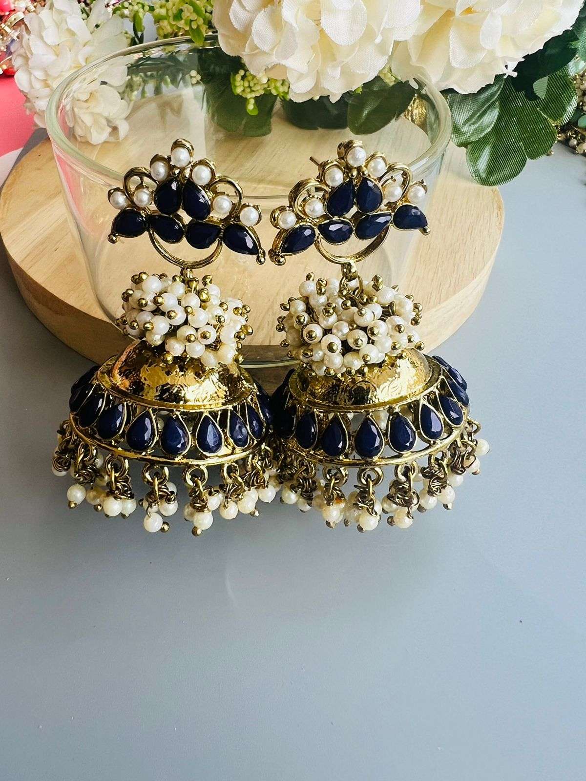 Nayaab Sara jhumki Velvet box by Shweta