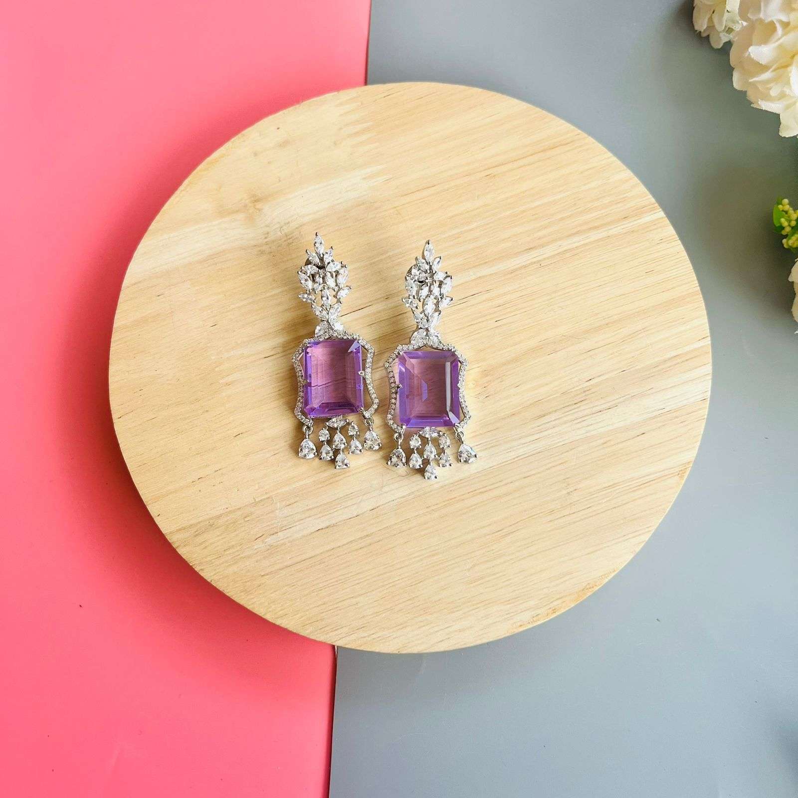 Ad Mahira earrings Velvet box by Shweta