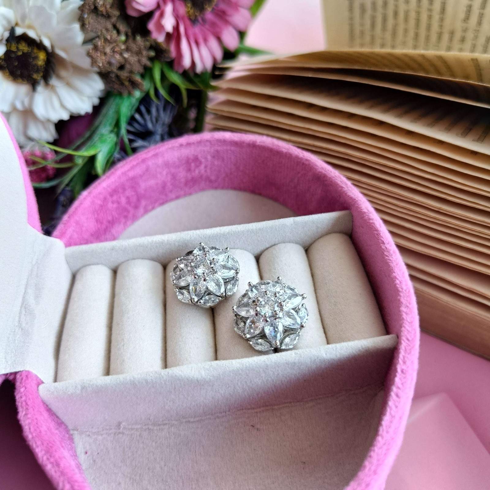 Vs sterling silver studs 1306 Velvet box by Shweta