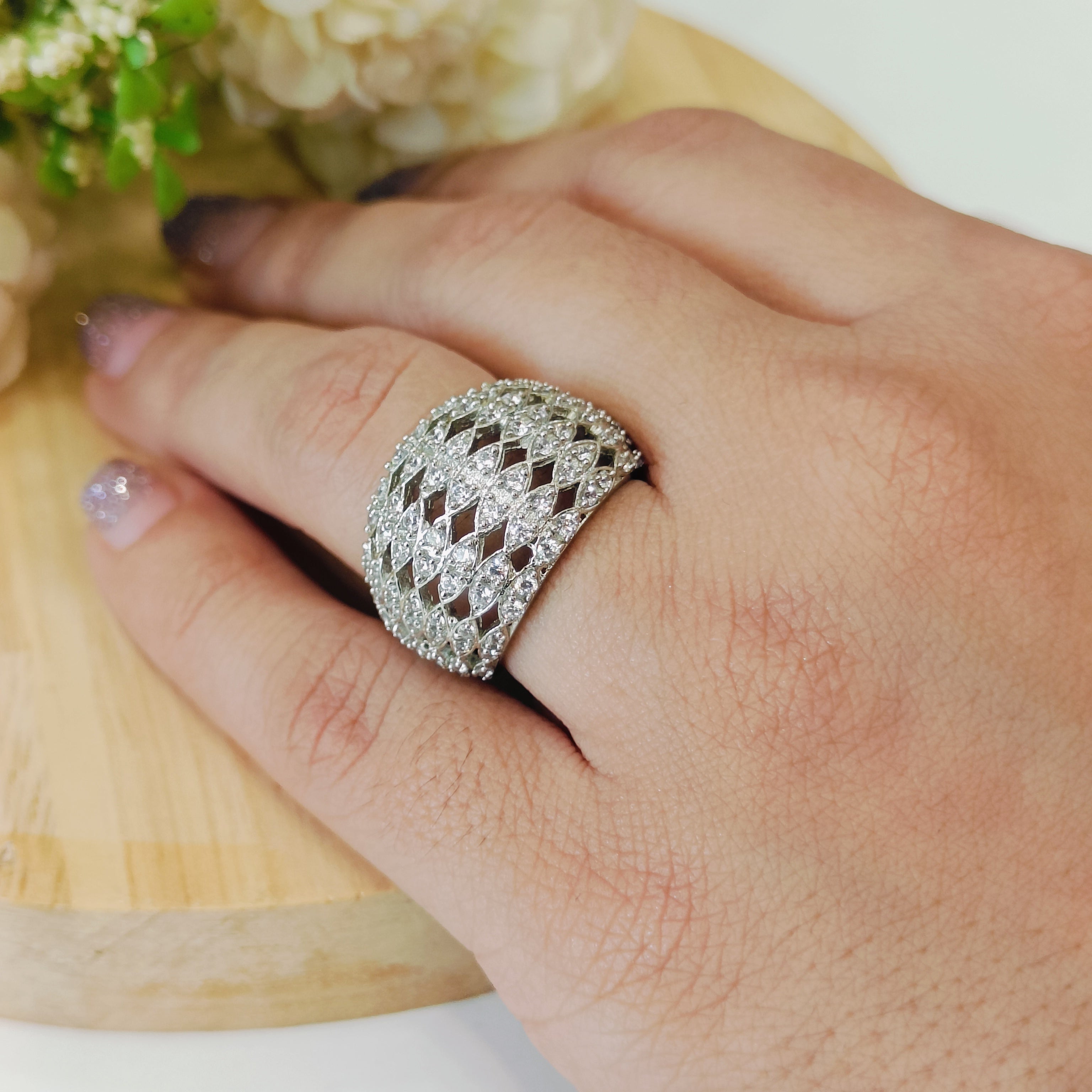 Vs sterling silver cocktail ring 173 7g