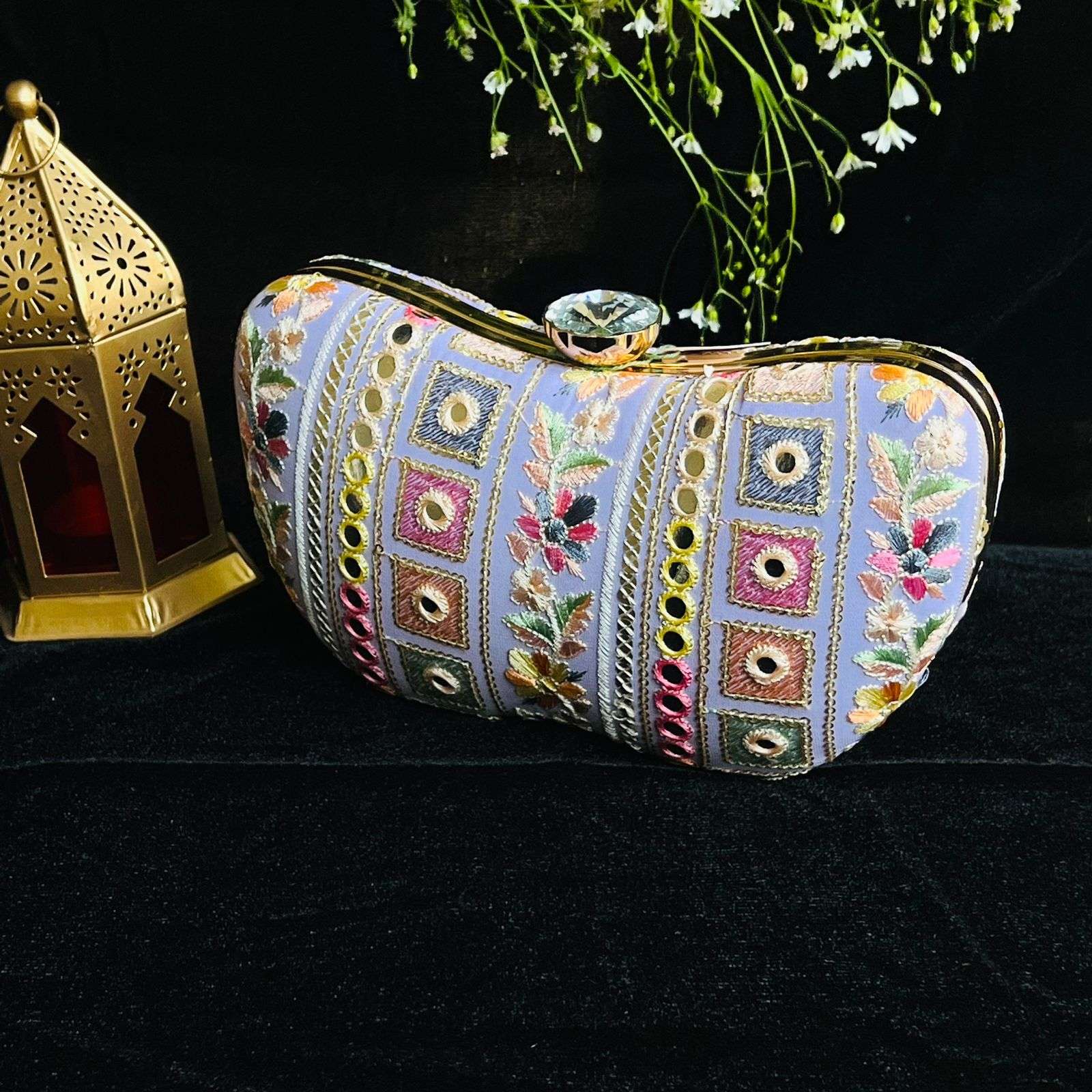 vs banjara clutch velvet box by shweta