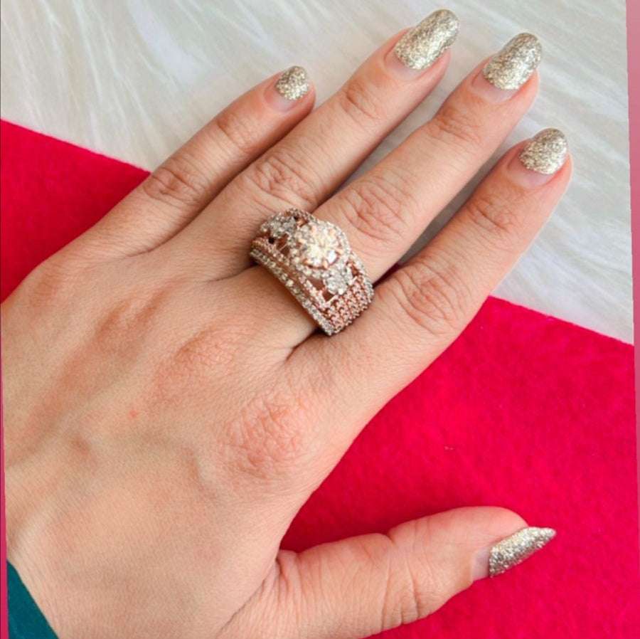 vs sterling silver cocktail ring 074 velvet box by shweta