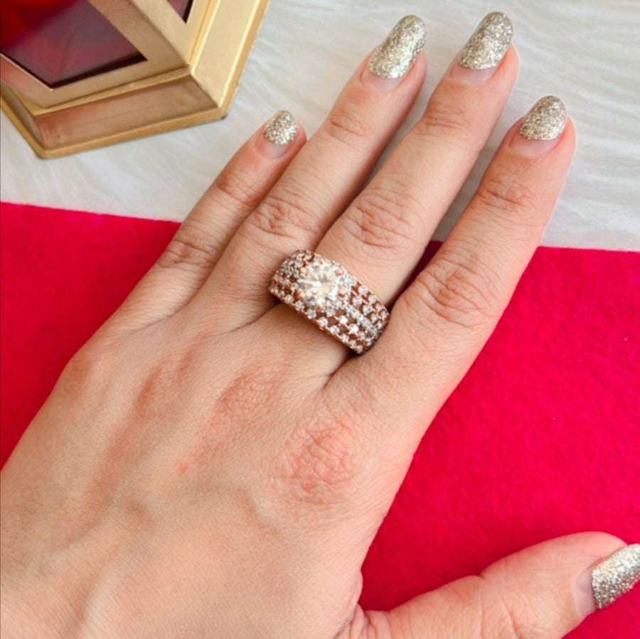 vs sterling silver cocktail ring 071 velvet box by shweta