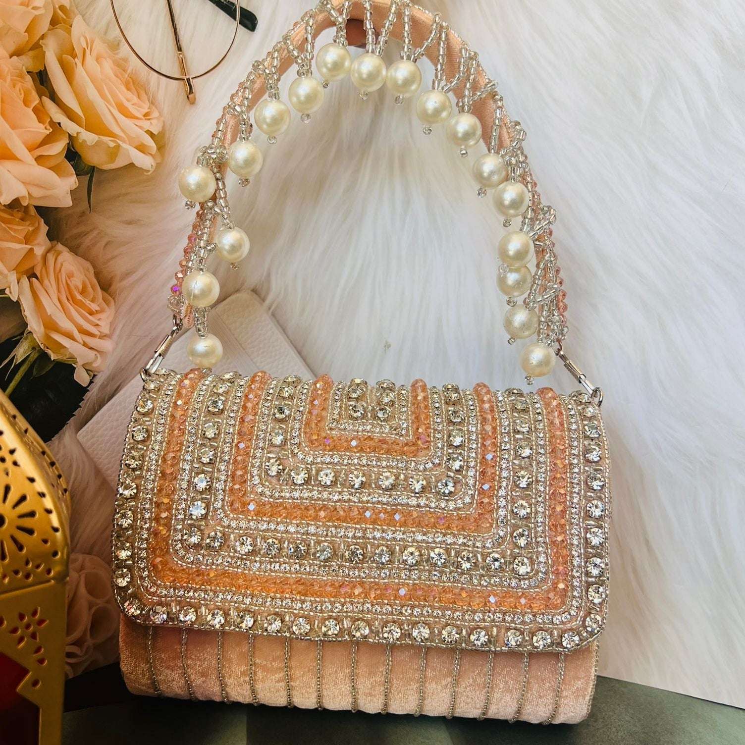 vs pearls bag velvet box by shweta