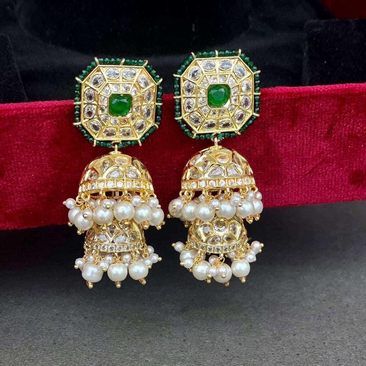 Nayaab jhansi Earrings Velvet box by Shweta