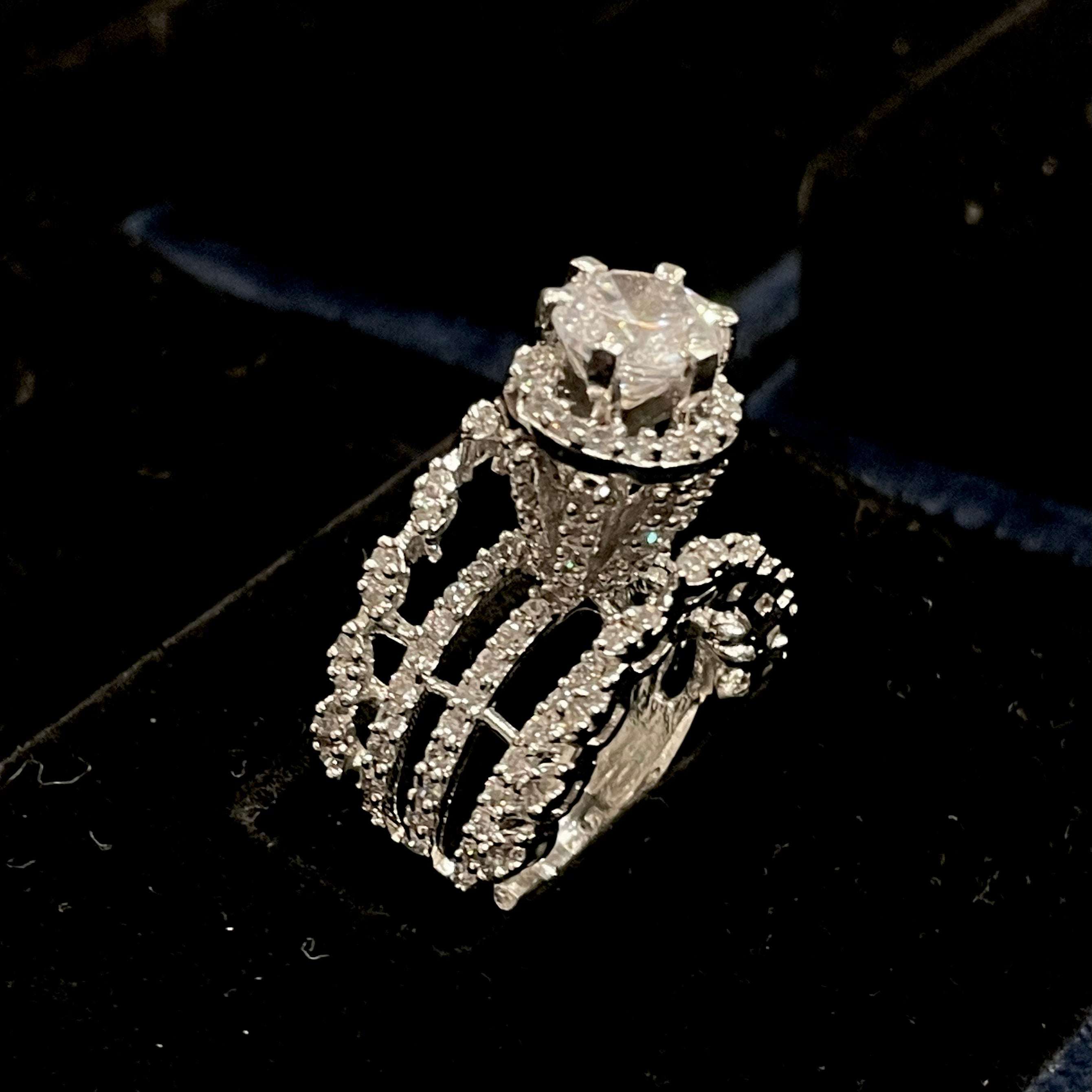 Vs Sterling Silver Cocktail Ring 013 Velvet box by Shweta