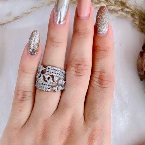 VS Sterling Silver Cocktail Ring 028 Velvet box by Shweta