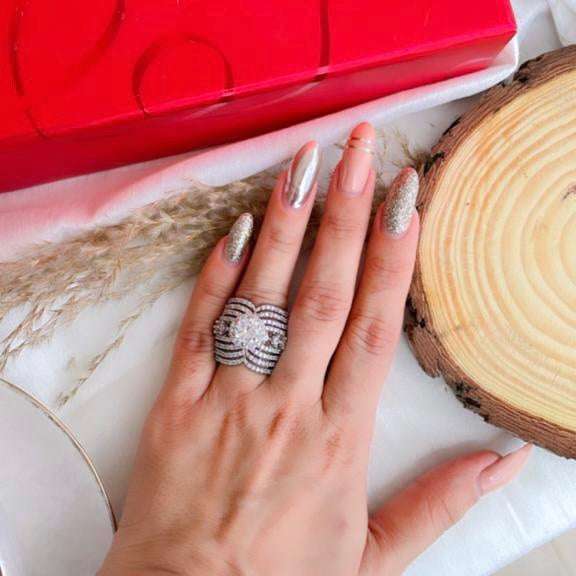 VS Sterling Silver Cocktail Ring 027 Velvet box by Shweta