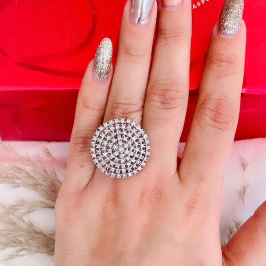 VS Sterling Silver Cocktail Ring 020 Velvet box by Shweta