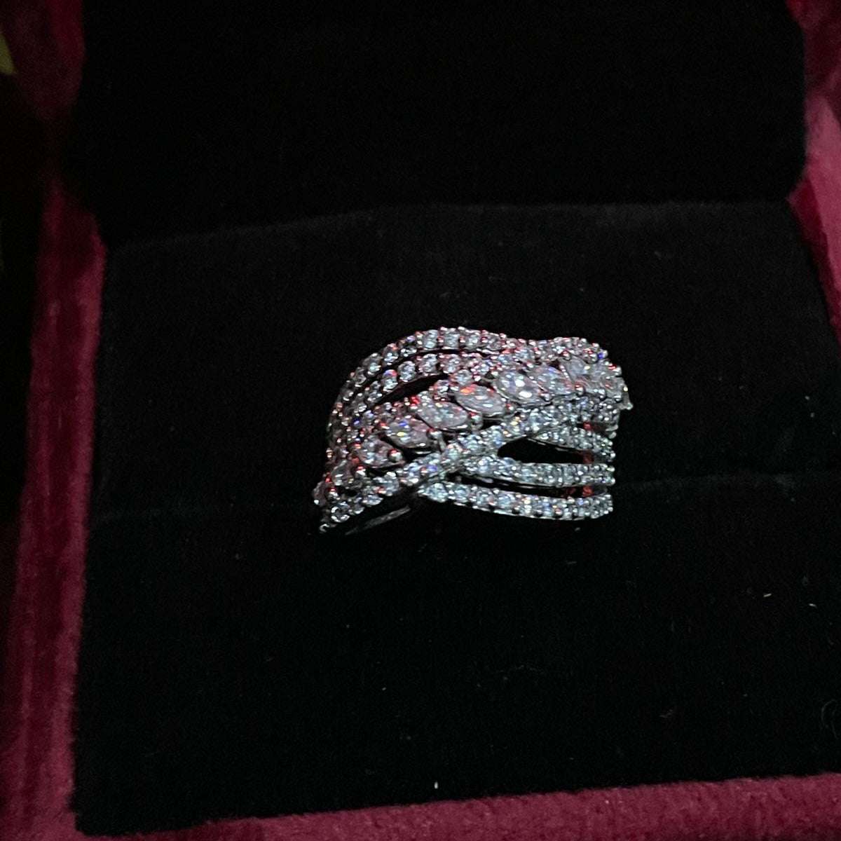 Vs Sterling Silver Cocktail Ring 02 Velvet box by Shweta