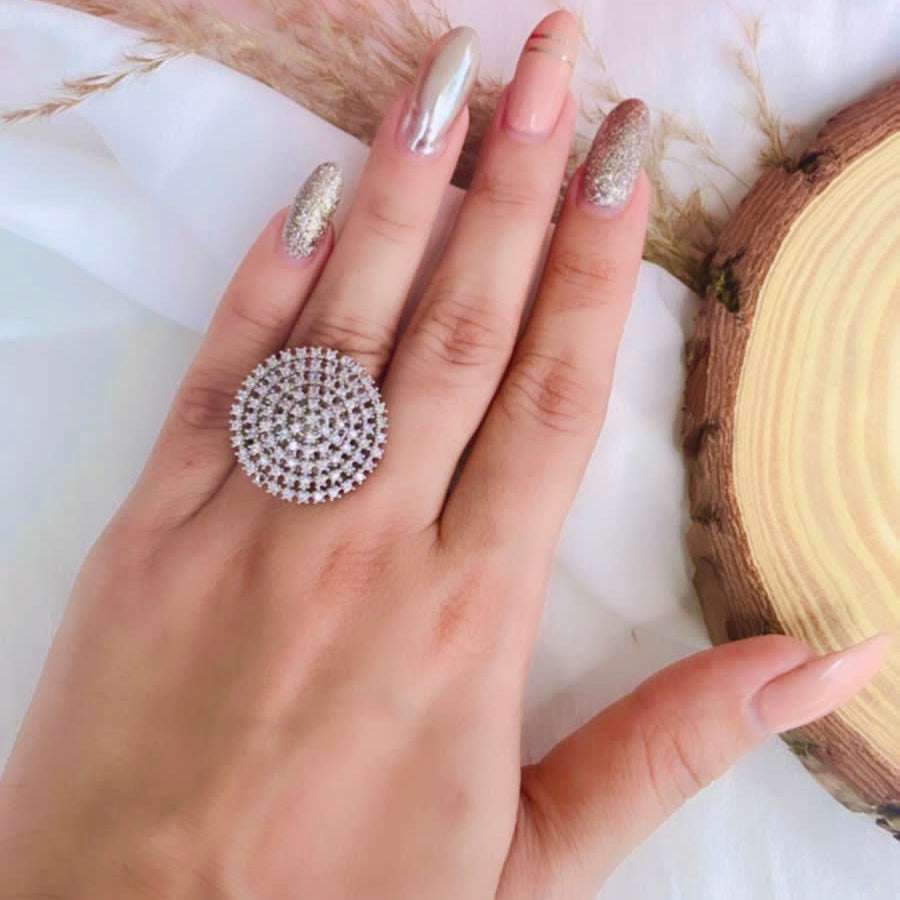 VS Sterling Silver Cocktail Ring 020 Velvet box by Shweta