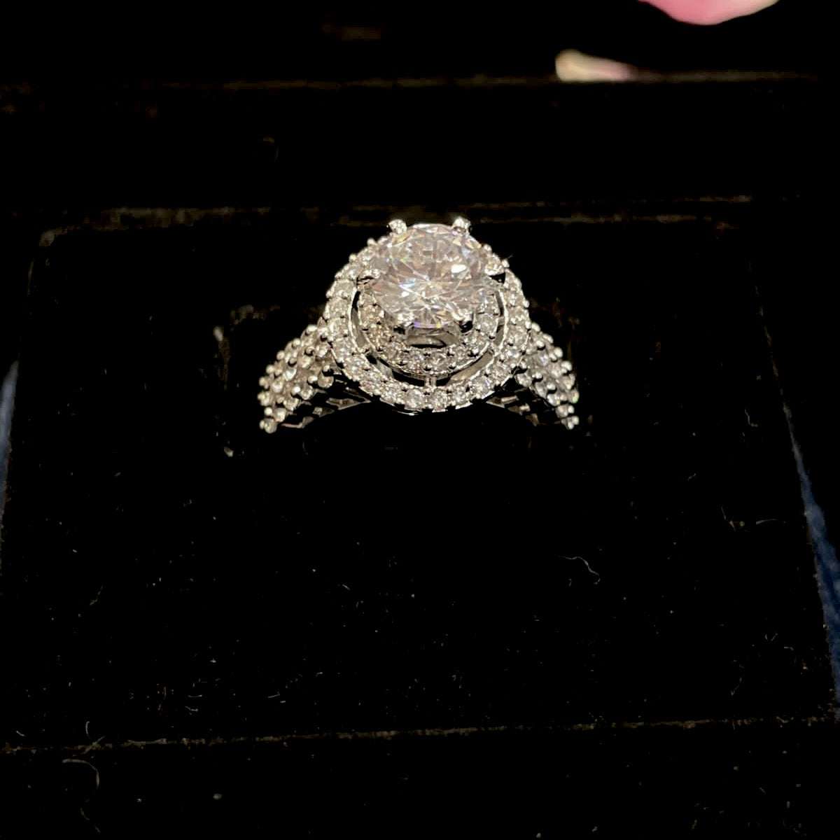 Vs Sterling Silver Cocktail Ring 019 Velvet box by Shweta